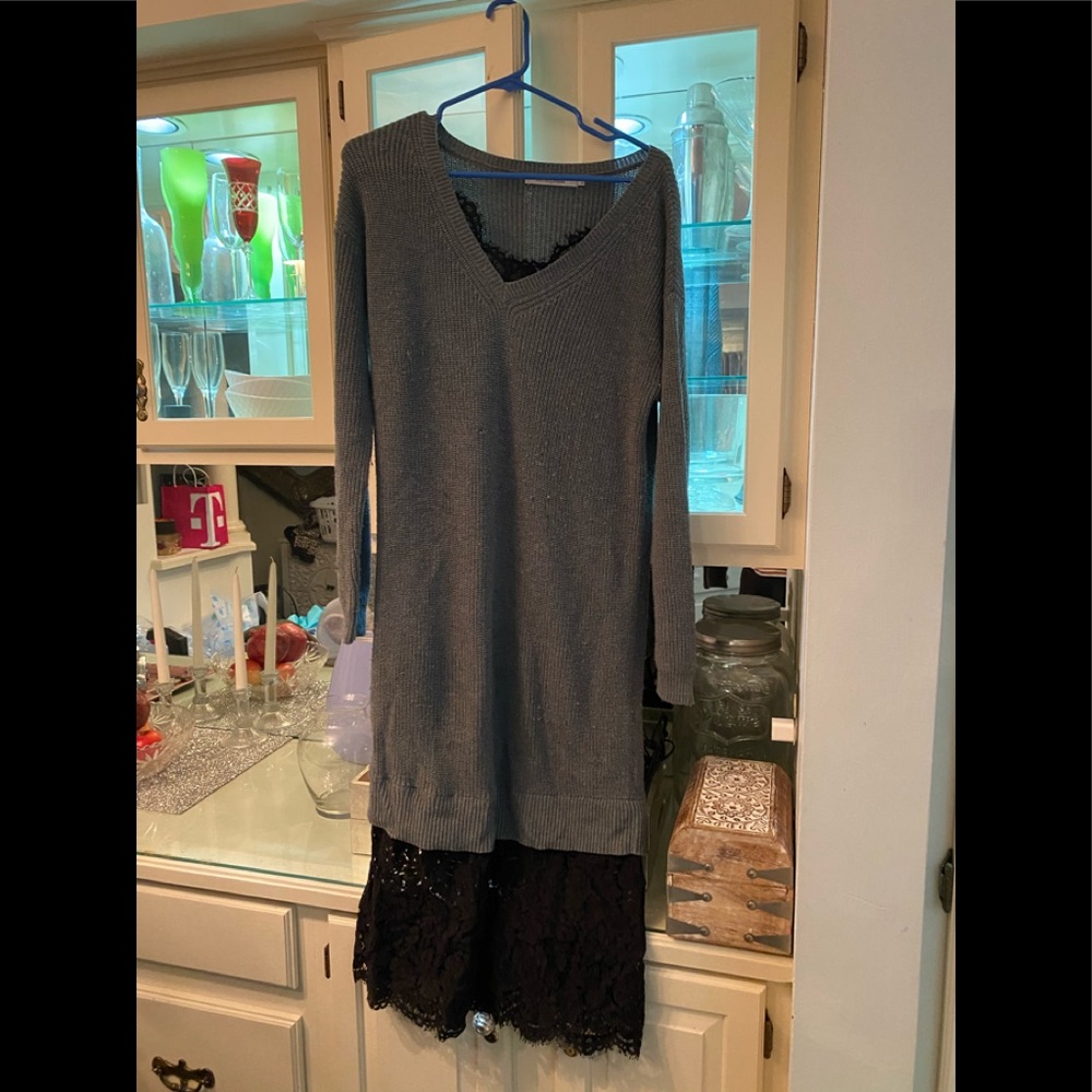 Stitches  and stripes sweater dress